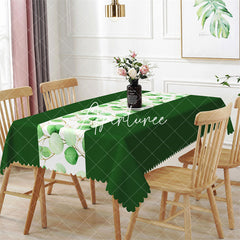 Aperturee - Melon Skin Green Leaves Spring Rectangle Tablecloth