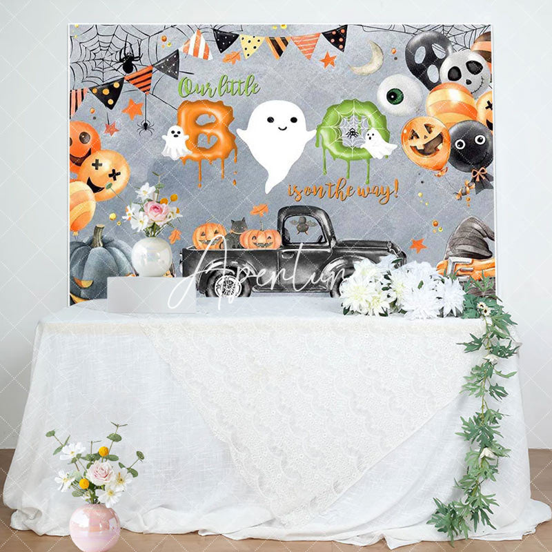 Aperturee - Melted Little Boo Halloween Baby Shower Backdrop