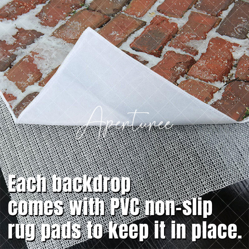 Aperturee - Melted Snow Street Red Brick Frozen Winter Floor Mat