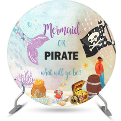 Aperturee - Mermaid Or Pirate Circle Gender Reveal Backdrop