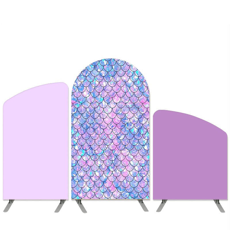 Aperturee Mermaid Theme Light Purple Arch Backdrop Kit