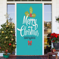 Aperturee - Merry Christmas Everyone Green Simple Door Cover