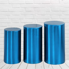 Aperturee Metallic Blue Stretchy Spandex Fitted Cylinder Cover