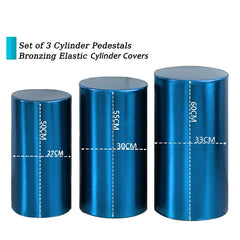 Aperturee Metallic Blue Stretchy Spandex Fitted Cylinder Cover