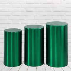 Aperturee Metallic Green Stretchy Spandex Fitted Cylinder Cover