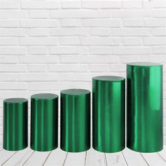 Aperturee Metallic Green Stretchy Spandex Fitted Cylinder Cover