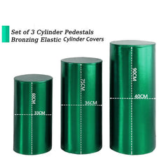 Aperturee Metallic Green Stretchy Spandex Fitted Cylinder Cover