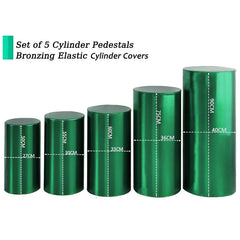 Aperturee Metallic Green Stretchy Spandex Fitted Cylinder Cover