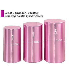 Aperturee Metallic Pink Stretchy Spandex Fitted Cylinder Cover