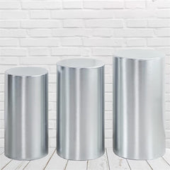 Aperturee Metallic Silver Stretchy Spandex Fitted Cylinder Cover