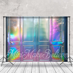 Aperturee - Metallic Texture Rainbow Color Door Photo Backdrop