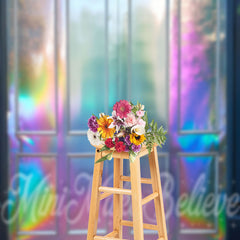 Aperturee - Metallic Texture Rainbow Color Door Photo Backdrop