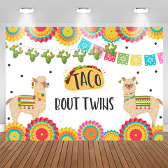 Aperturee - Mexcia Taco Bout Twins Alpaca Baby Shower Backdrop