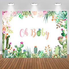 Aperturee - Mexican Cactus and Flowers Backdrop for Baby Shower