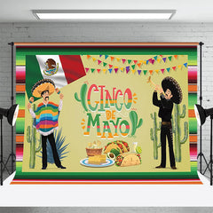 Aperturee - Mexican Festival Green Fiesta Theme Party Backdrop