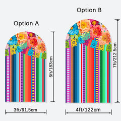 Aperturee - Mexican Fiesta Theme Floral Arch Backdrop for Party
