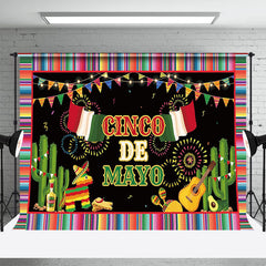 Aperturee - Mexico Cinco De Mayo Floral Mexican Fiesta Party Backdrop