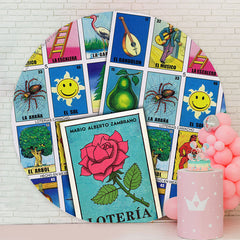 Aperturee - Mexico Loteria Cards Themed Party Circle Backdrop