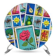 Aperturee Mexico Loteria Cards Themed Party Circle Backdrop