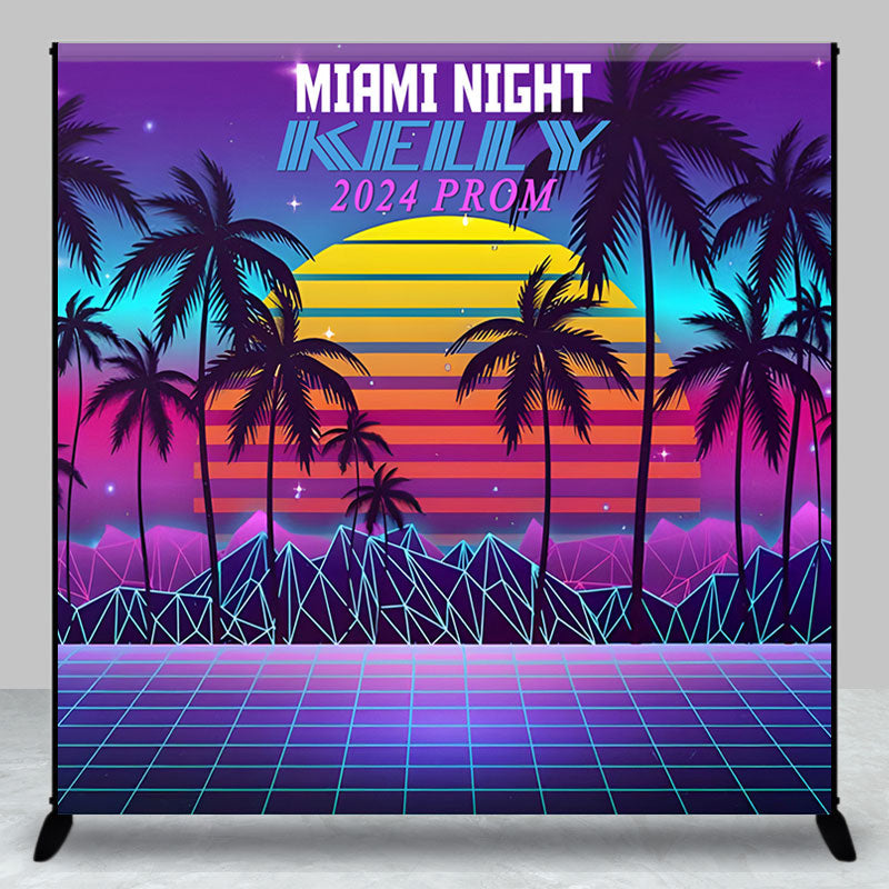 Aperturee - Miami Night Elegant Custom 2024 Prom Grad Backdrop