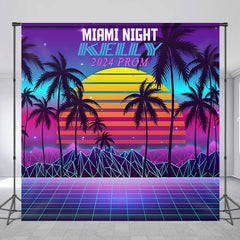 Aperturee - Miami Night Elegant Custom 2024 Prom Grad Backdrop