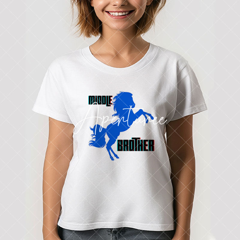 Aperturee - Middle Brother Horse Custom Family T-Shirt