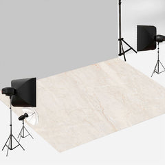 Aperturee - Milky White Classic Marble Cracks Rubber Floor Mat