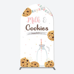 Aperturee - Mink And Cookies Healthy White Arch Birthday Backdrop