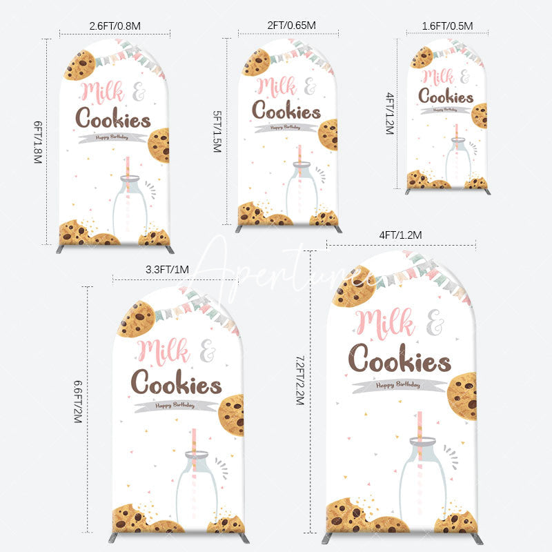 Aperturee - Mink And Cookies Healthy White Arch Birthday Backdrop