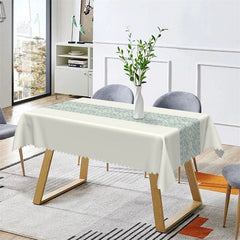 Aperturee - Mint Green Traditional Pattern Rectangle Tablecloth