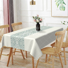 Aperturee - Mint Green Traditional Pattern Rectangle Tablecloth