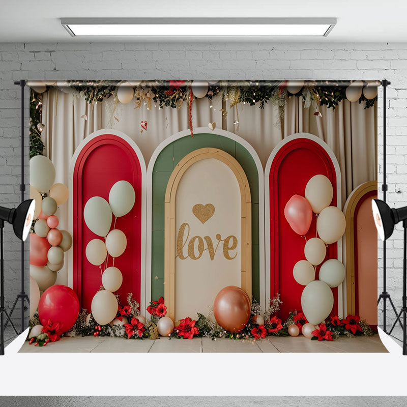 Aperturee - Modern Arch Balloons Floral Wedding Photo Backdrop