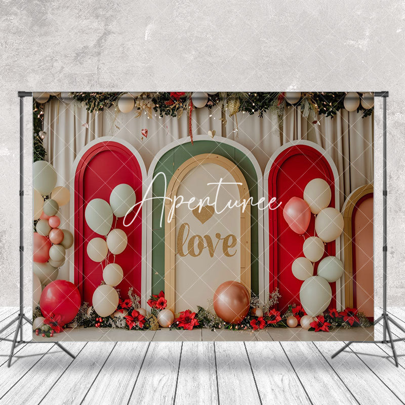 Aperturee - Modern Arch Balloons Floral Wedding Photo Backdrop