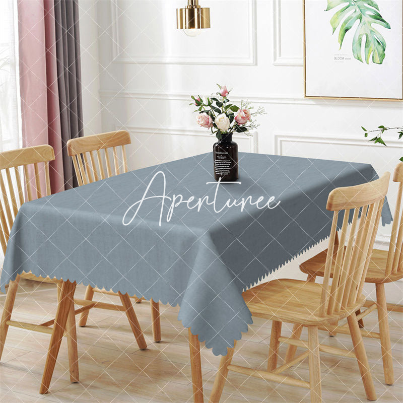 Aperturee - Modern Blue Simple Cloth Texture Rectangle Tablecloth