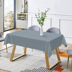 Aperturee - Modern Blue Simple Cloth Texture Rectangle Tablecloth