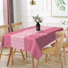 Aperturee - Modern Dark Pink Argyle Pattern Rectangle Tablecloth