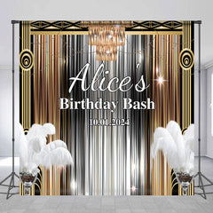 Aperturee - Modern Gatsby Custom Name Birthday Party Backdrop