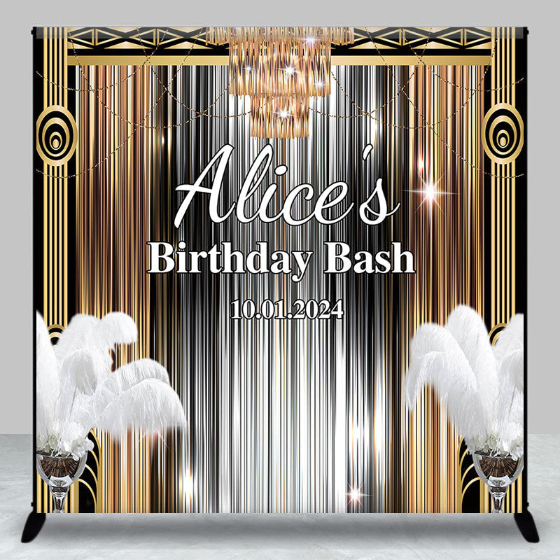 Aperturee - Modern Gatsby Custom Name Birthday Party Backdrop