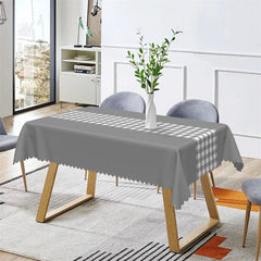 Aperturee - Modern Gingham Indoor Black Rectangle Tablecloth