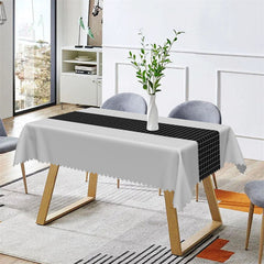 Aperturee - Modern Grey Black Checkered Rectangle Tablecloth