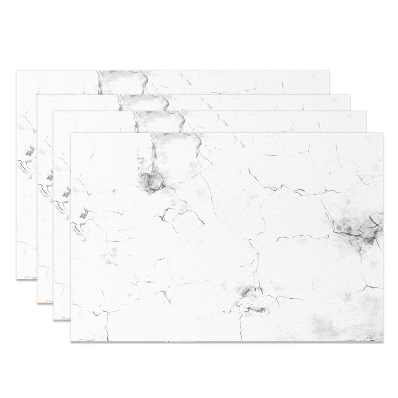 Aperturee - Modern Luxury White Grey Marble Set Of 4 Placemats