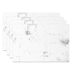 Aperturee - Modern Luxury White Grey Marble Set Of 4 Placemats