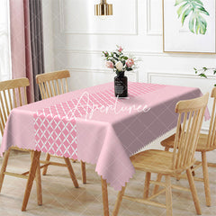 Aperturee - Modern Pink Argyle Patterns Rectangle Tablecloth