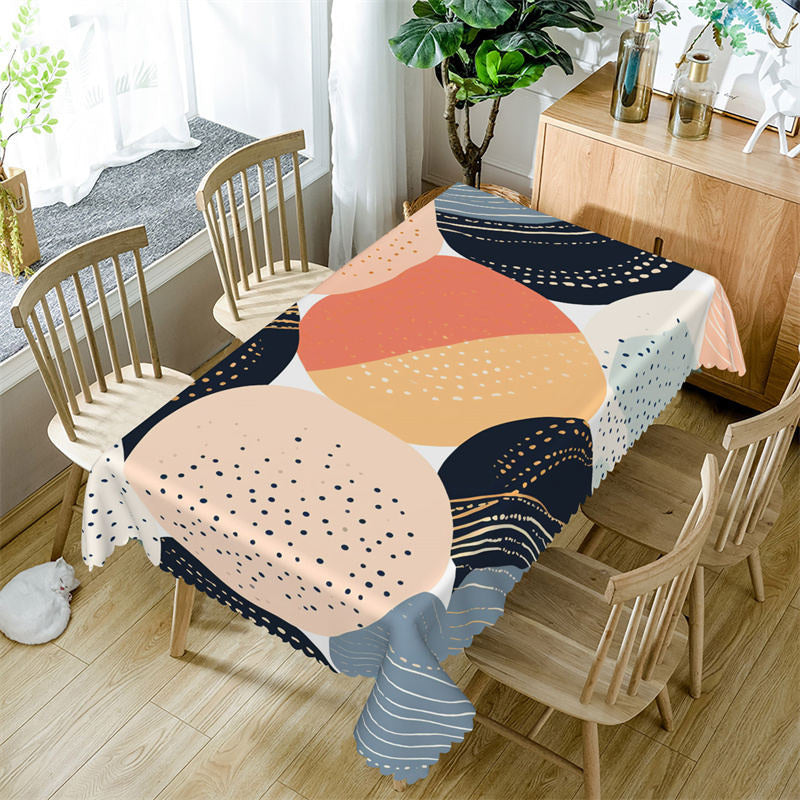 Aperturee - Modern Prints Dots Abstract Rectangle Tablecloth