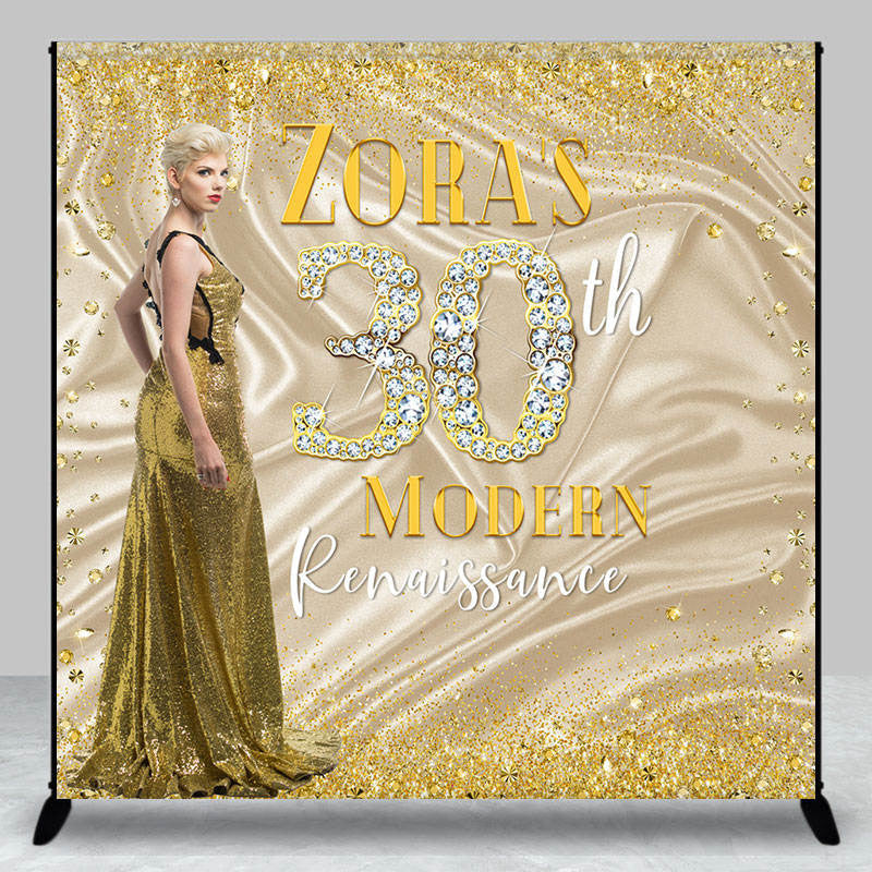 Aperturee - Modern Renaissance Golden Custom Birthday Backdrop