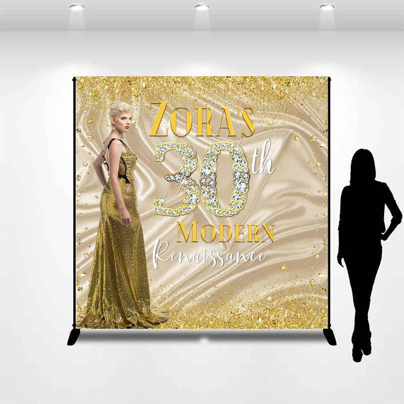 Aperturee - Modern Renaissance Golden Custom Birthday Backdrop