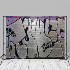 Aperturee - Modern Silver Graffiti Photography Studio Backdrop