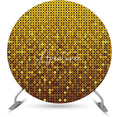 Aperturee - Modern Simple Golden Glitter Bokeh Birthday Backdrop