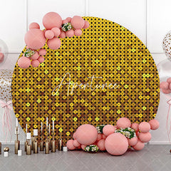 Aperturee - Modern Simple Golden Glitter Bokeh Birthday Backdrop