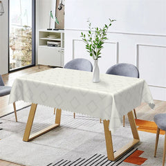 Aperturee - Modern Simple Light Green Argyle Patterns Tablecloth